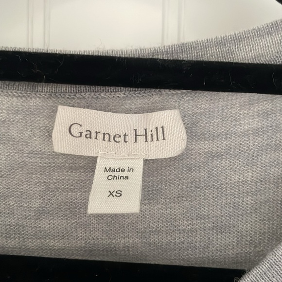 Garnet Hill Women’s 100% Merino Wool Crew Neck Button Up Cardigan Blue Roses XS - Picture 3 of 15